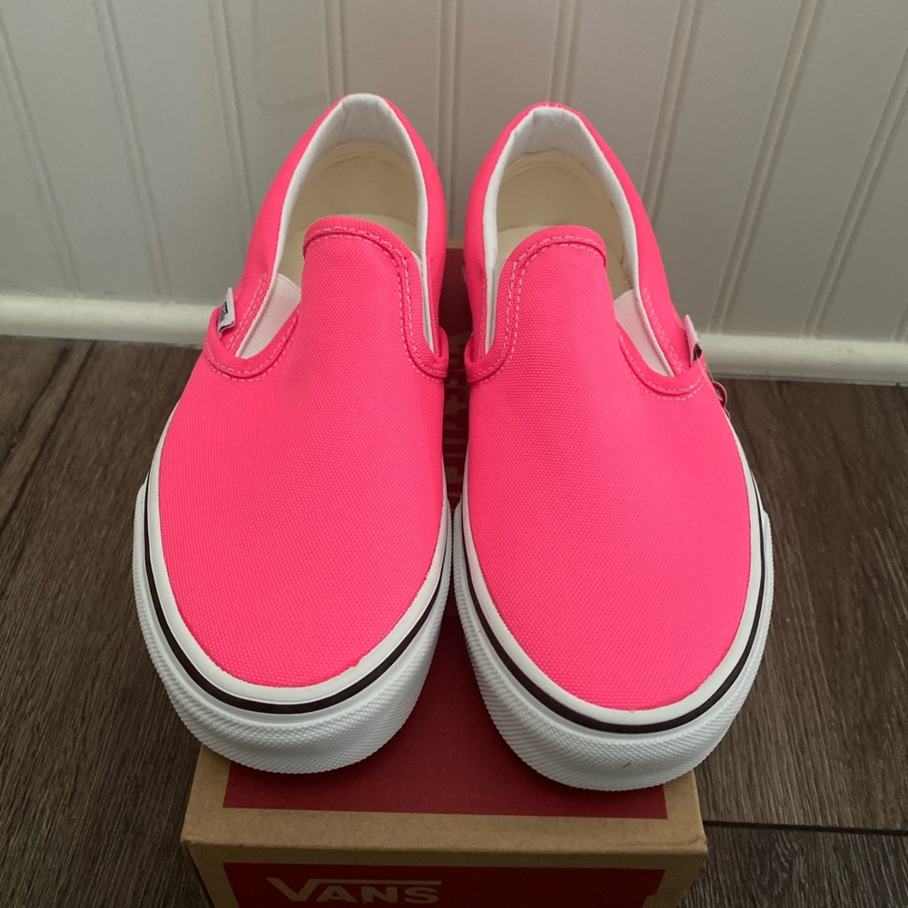 Vans Neon Pink Slip-On Shoes